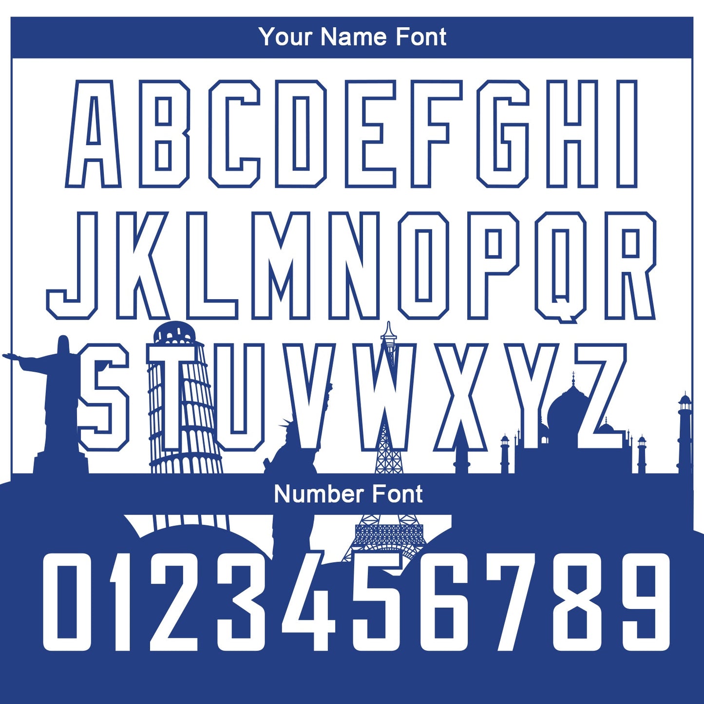 Custom White Royal Holiday Travel Monuments Silhouette Authentic City Edition Basketball Jersey - Sky-Custom