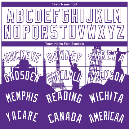 Custom White Purple Holiday Travel Monuments Silhouette Authentic City Edition Basketball Jersey - Sky-Custom