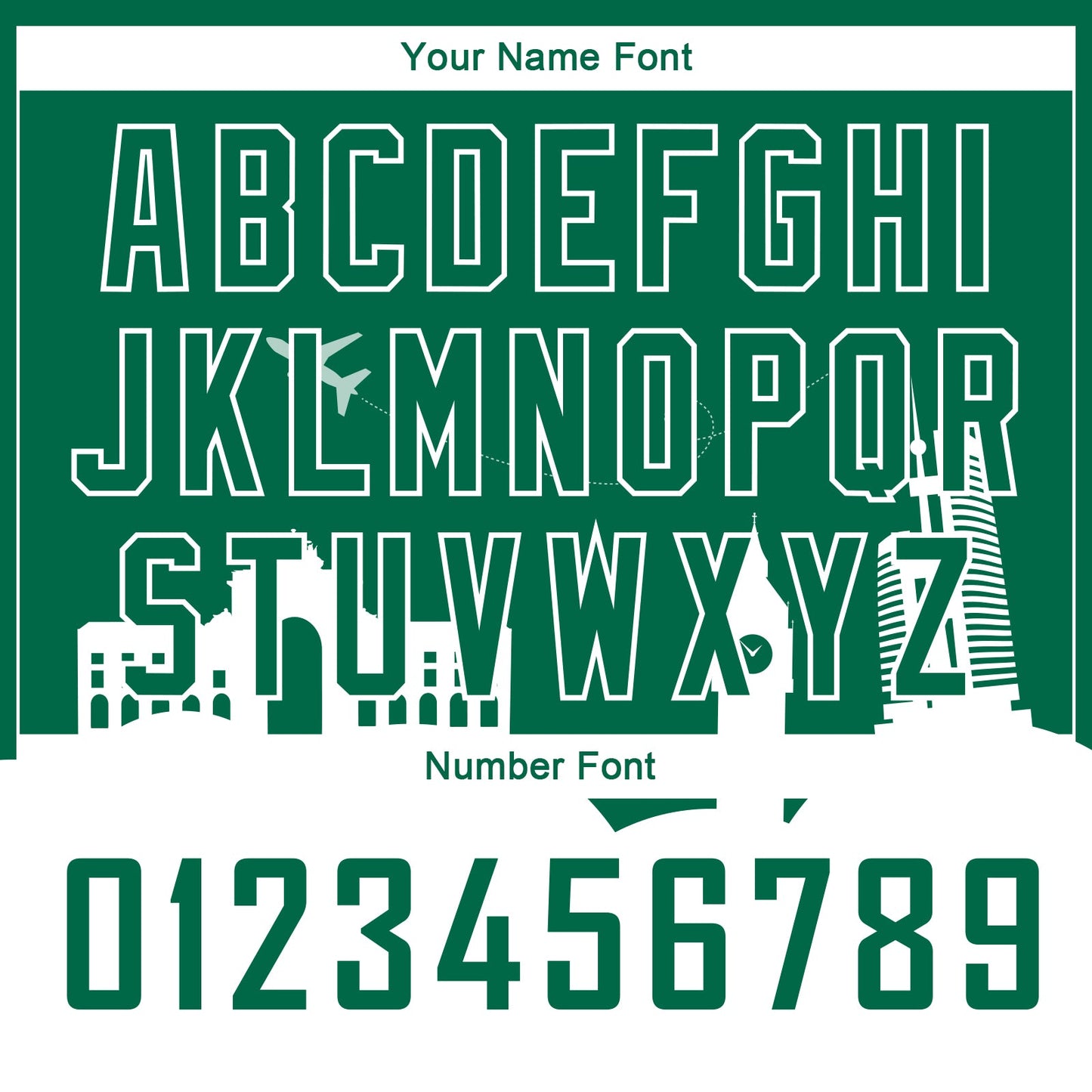 Custom Kelly Green White Holiday Travel Monuments Silhouette Authentic City Edition Basketball Jersey - Sky-Custom