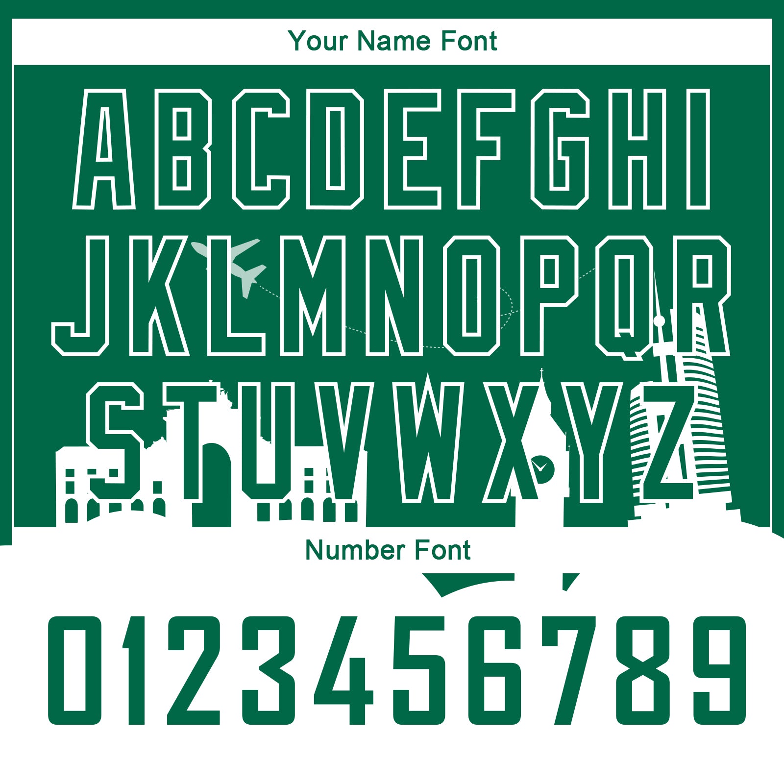 Custom Kelly Green White Holiday Travel Monuments Silhouette Authentic City Edition Basketball Jersey - Sky-Custom