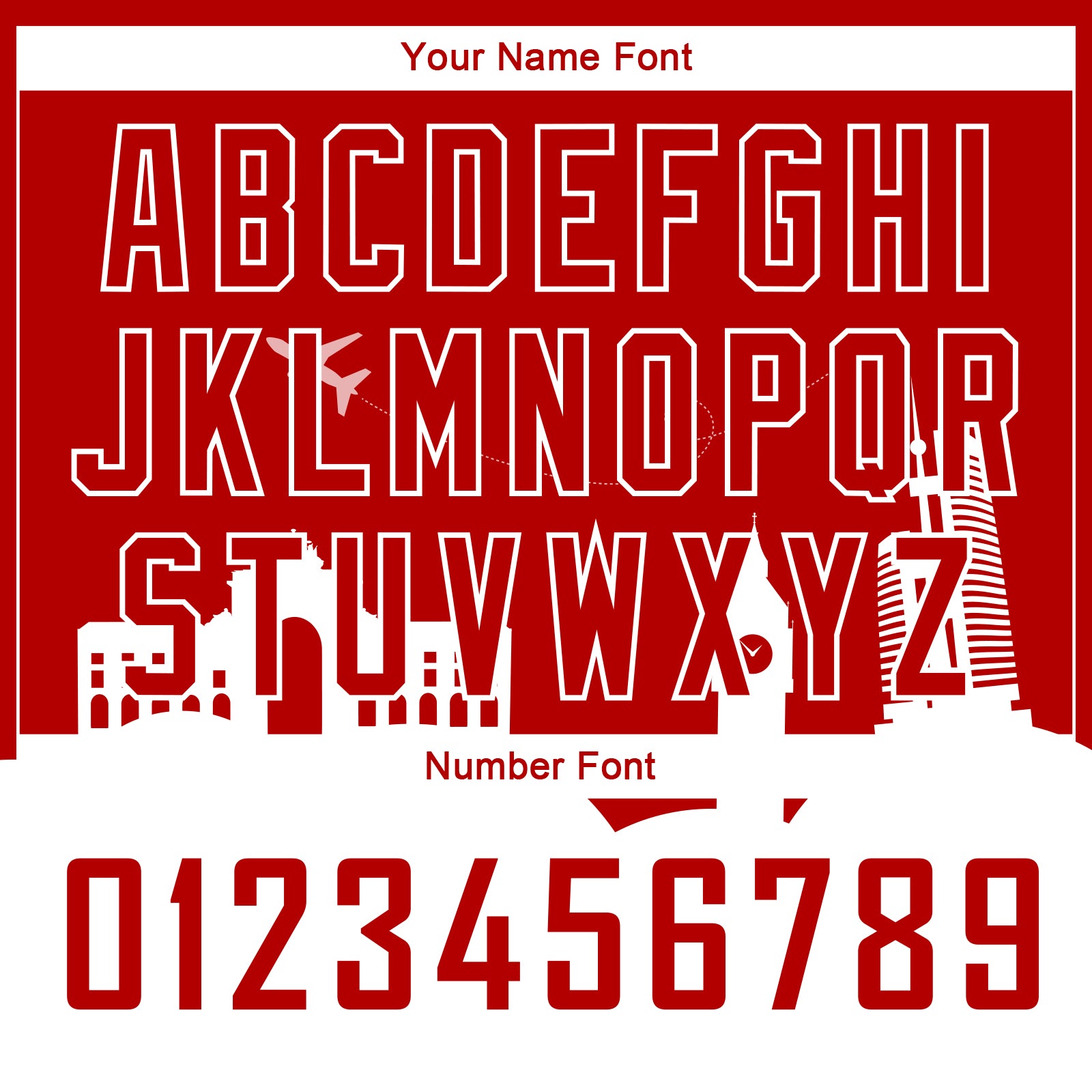 Custom Red White Holiday Travel Monuments Silhouette Authentic City Edition Basketball Jersey - Sky-Custom