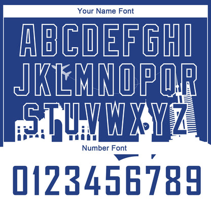 Custom Royal White Holiday Travel Monuments Silhouette Authentic City Edition Basketball Jersey - Sky-Custom