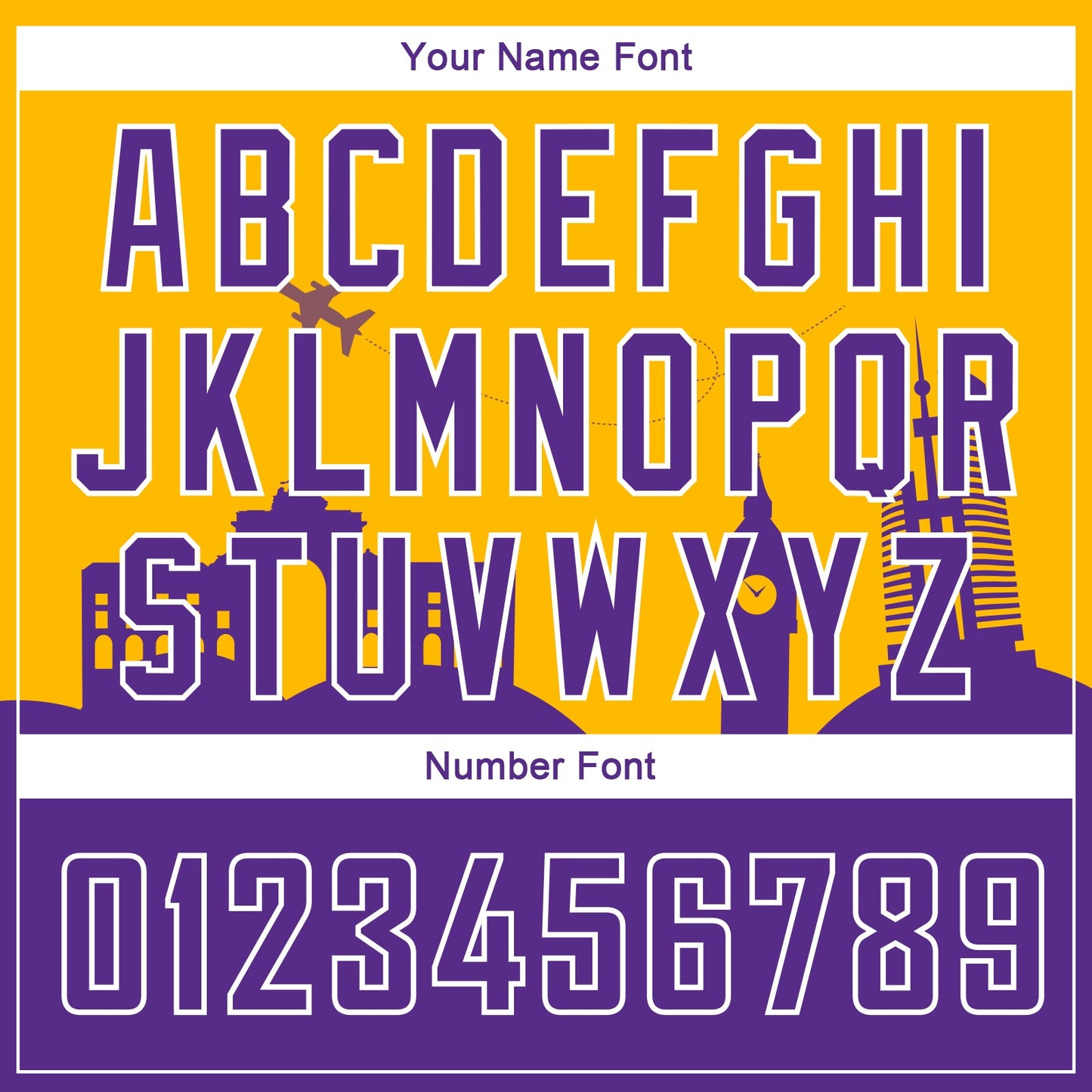 Custom Gold Purple-White Holiday Travel Monuments Silhouette Authentic City Edition Basketball Jersey - Sky-Custom