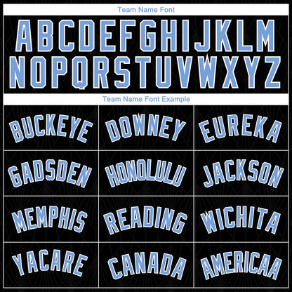 Custom Black Light Blue-White Geometric Shapes And Side Stripes Authentic City Edition Basketball Jersey - Sky-Custom