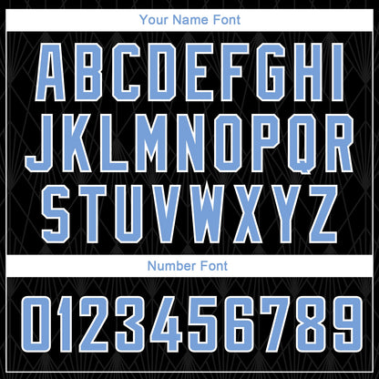 Custom Black Light Blue-White Geometric Shapes And Side Stripes Authentic City Edition Basketball Jersey - Sky-Custom