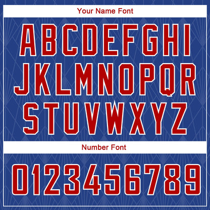 Custom Royal Red-White Geometric Shapes And Side Stripes Authentic City Edition Basketball Jersey - Sky-Custom