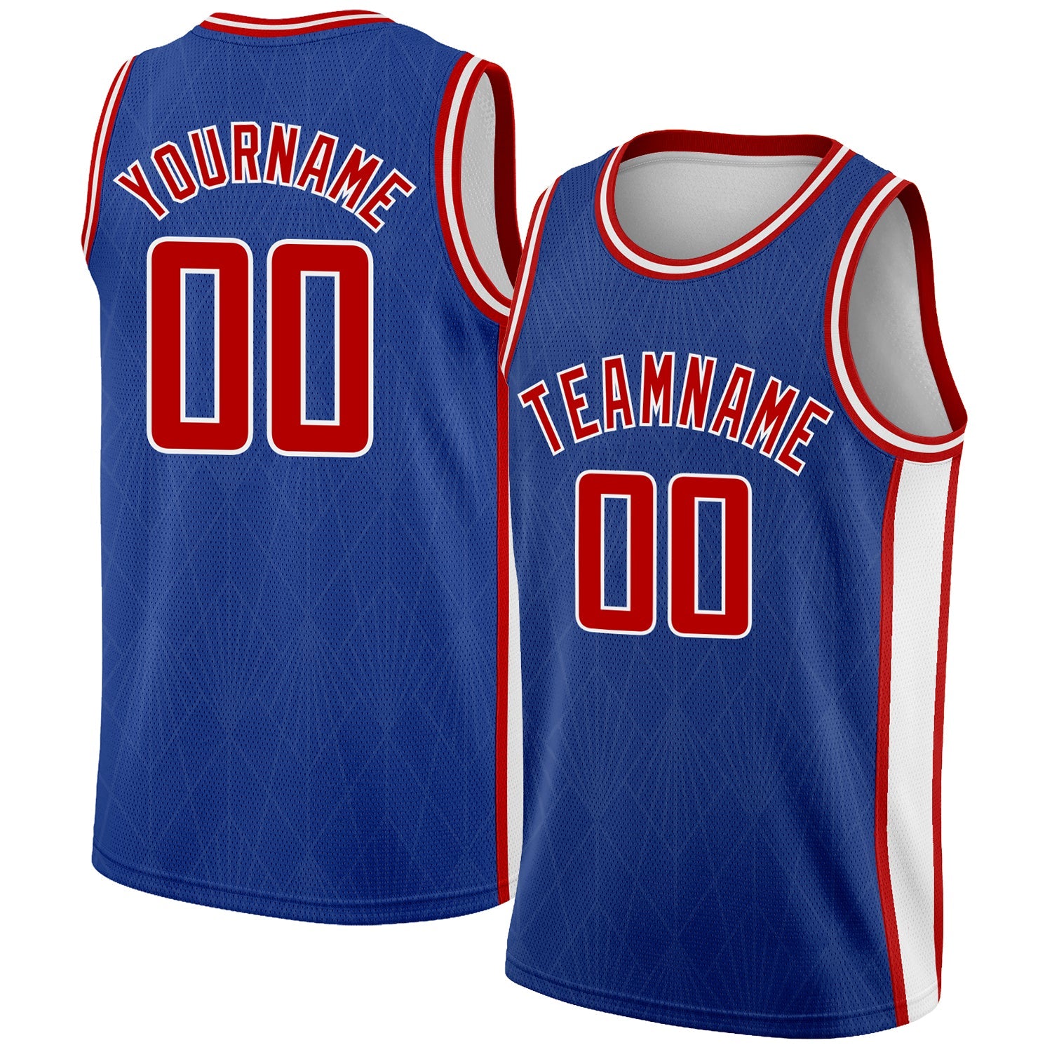 Custom Royal Red-White Geometric Shapes And Side Stripes Authentic City Edition Basketball Jersey - Sky-Custom