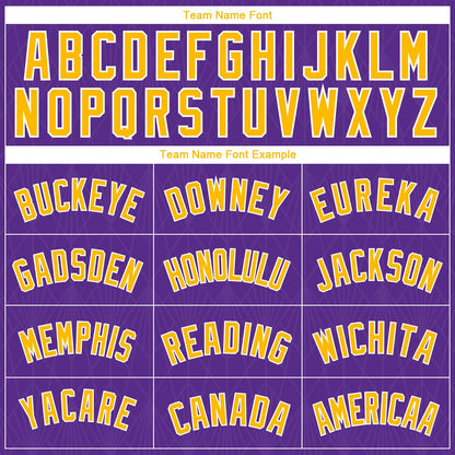 Custom Purple Gold-White Geometric Shapes And Side Stripes Authentic City Edition Basketball Jersey - Sky-Custom