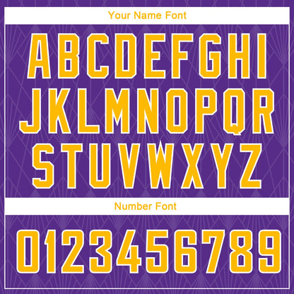 Custom Purple Gold-White Geometric Shapes And Side Stripes Authentic City Edition Basketball Jersey - Sky-Custom