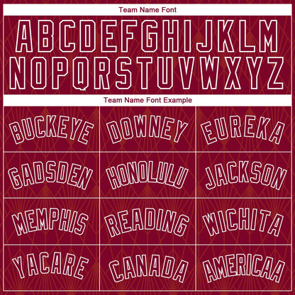 Custom Maroon White Geometric Shapes And Side Stripes Authentic City Edition Basketball Jersey - Sky-Custom