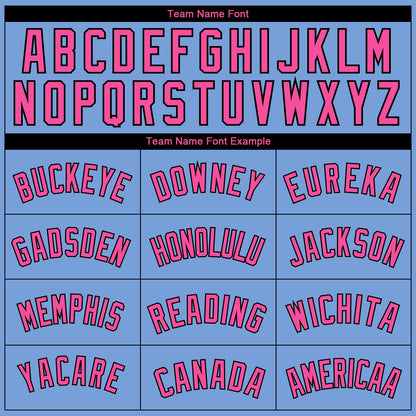 Custom Light Blue Pink-Black Side Panel Abstract Lines Authentic City Edition Basketball Jersey - Sky-Custom