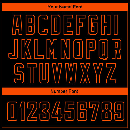 Custom Black Orange Side Panel Abstract Lines Authentic City Edition Basketball Jersey - Sky-Custom