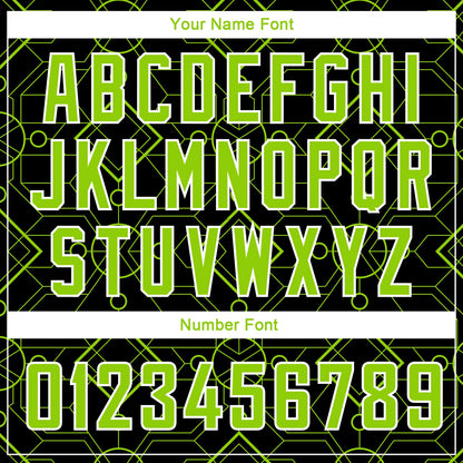 Custom Black Neon Green-White Geometric Shapes Authentic City Edition Basketball Jersey - Sky-Custom
