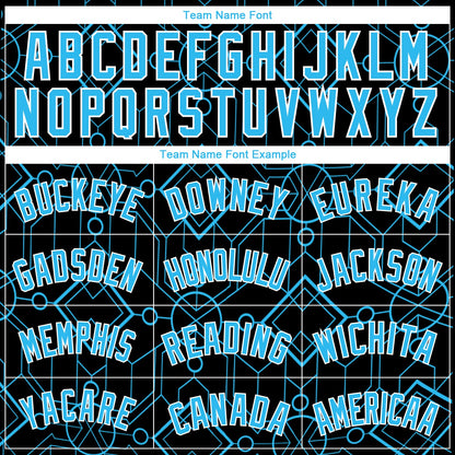 Custom Black Sky Blue-White Geometric Shapes Authentic City Edition Basketball Jersey - Sky-Custom