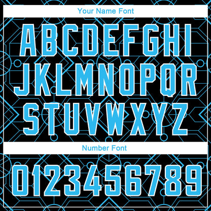 Custom Black Sky Blue-White Geometric Shapes Authentic City Edition Basketball Jersey - Sky-Custom