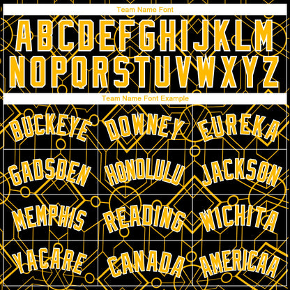 Custom Black Gold-White Geometric Shapes Authentic City Edition Basketball Jersey - Sky-Custom