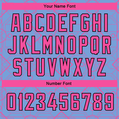 Custom Light Blue Pink-Black Geometric Shapes Authentic City Edition Basketball Jersey - Sky-Custom