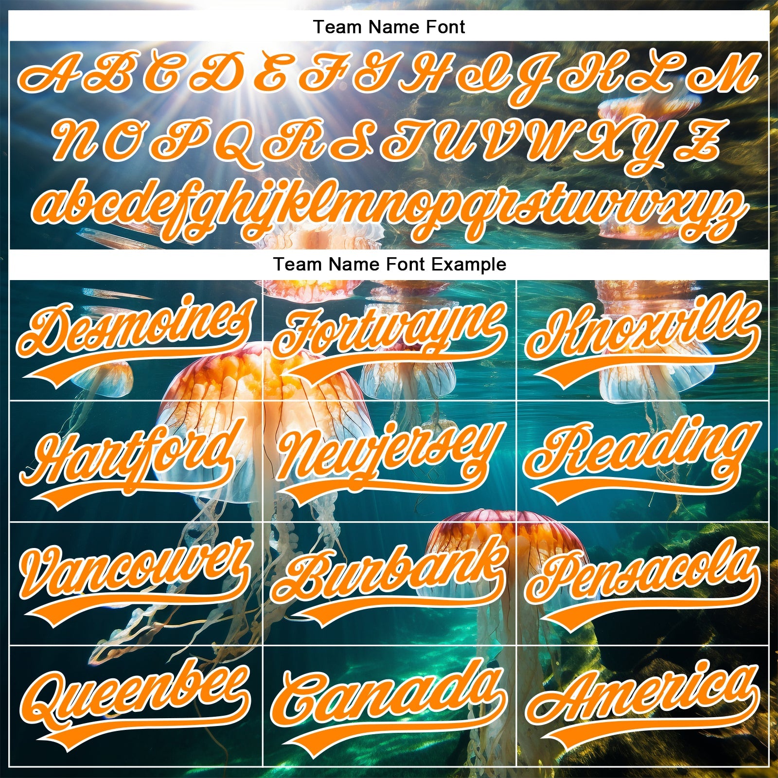 Custom Navy Bay Orange-White 3D Pattern Design Jellyfish In The Ocean Authentic Baseball Jersey - Sky-Custom