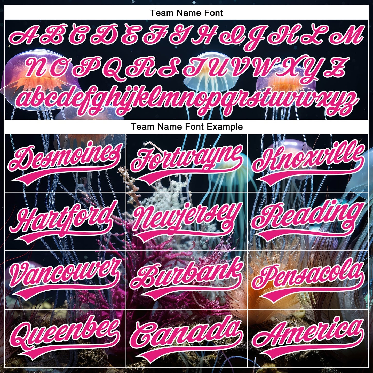 Custom Navy Hot Pink-White 3D Pattern Design Jellyfish Underwater Life Authentic Baseball Jersey - Sky-Custom