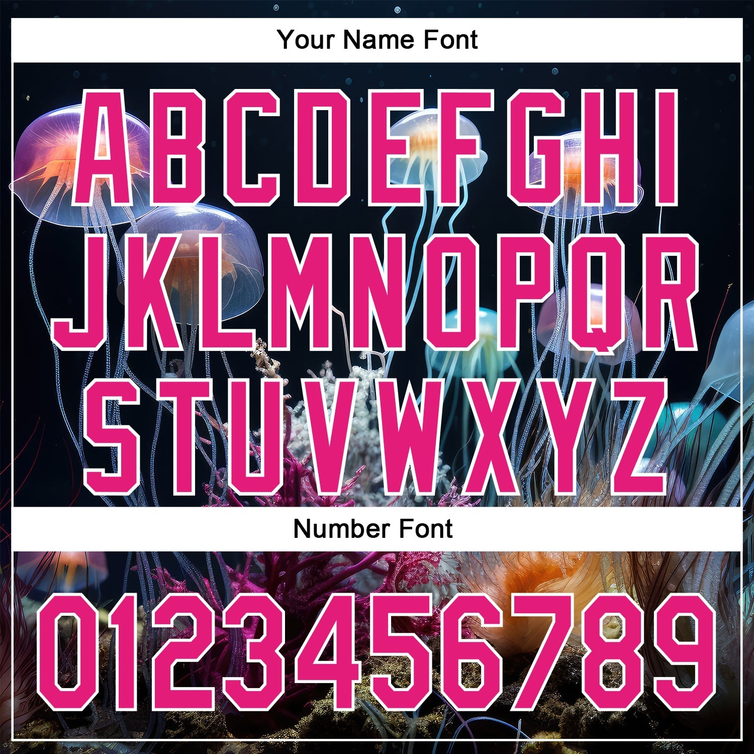 Custom Navy Hot Pink-White 3D Pattern Design Jellyfish Underwater Life Authentic Baseball Jersey - Sky-Custom