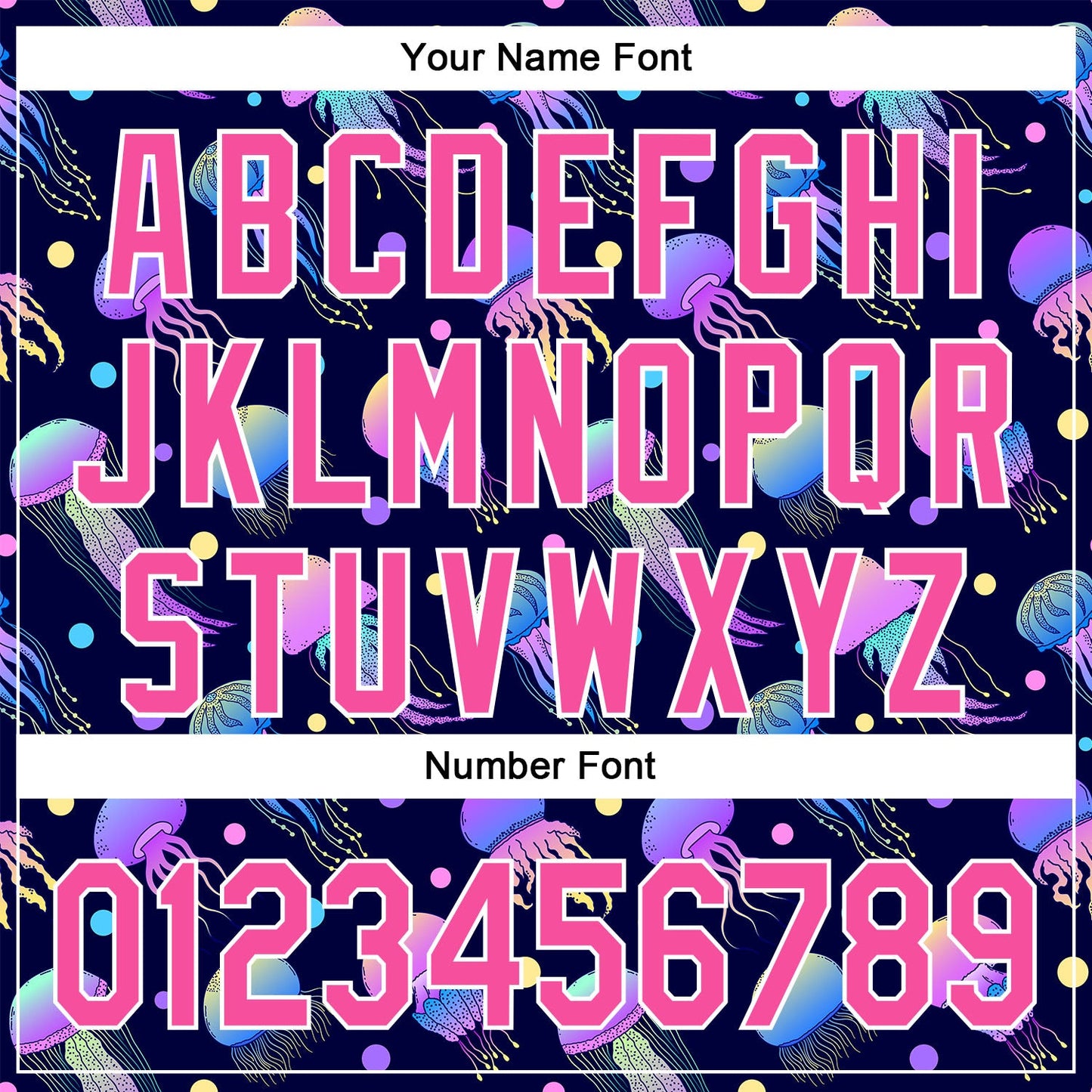 Custom Navy Pink-White 3D Pattern Design Colorful Cartoon Jellyfish Authentic Baseball Jersey - Sky-Custom
