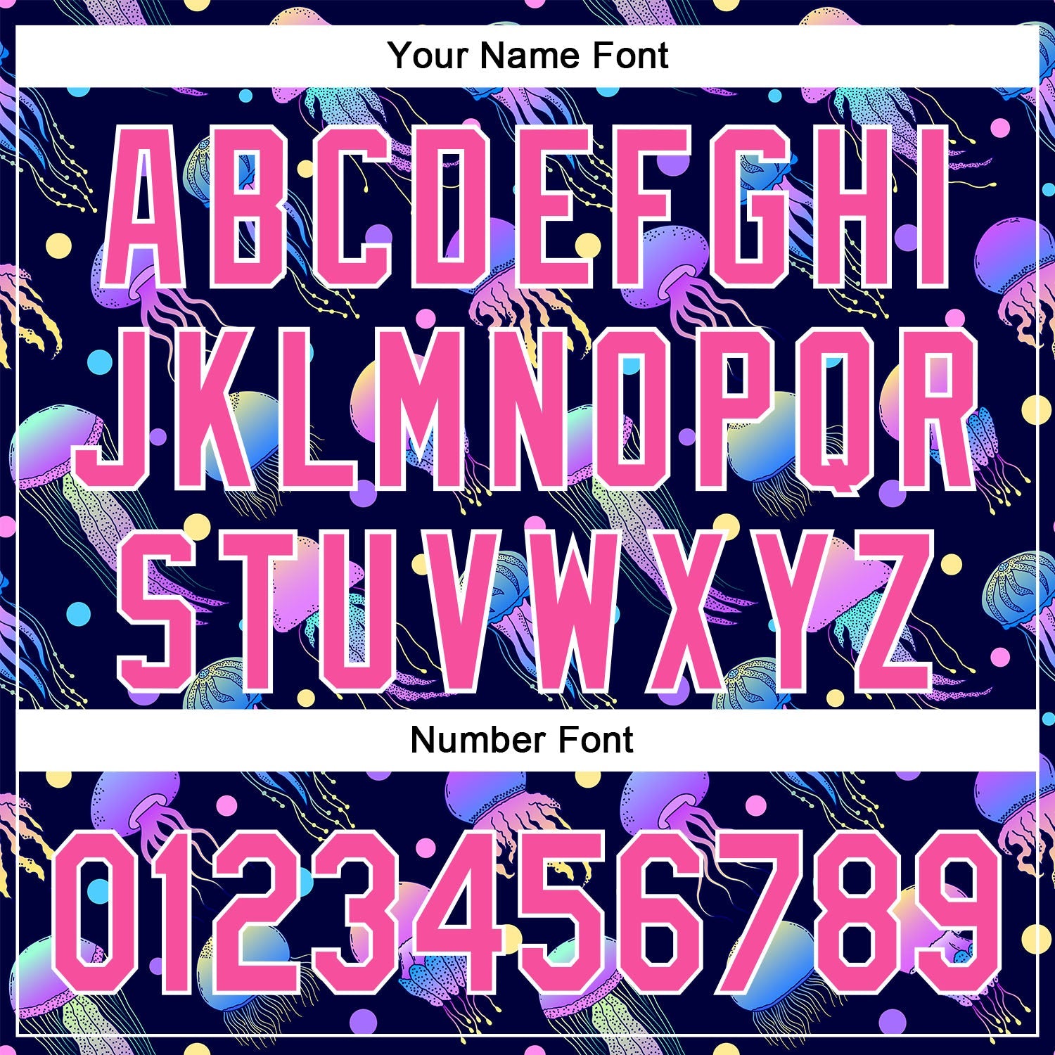 Custom Navy Pink-White 3D Pattern Design Colorful Cartoon Jellyfish Authentic Baseball Jersey - Sky-Custom