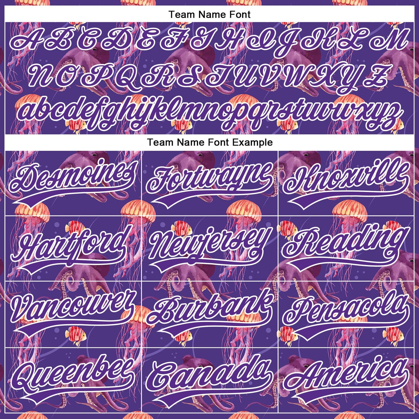 Custom Purple White 3D Pattern Design Jellyfish And Octopus Authentic Baseball Jersey - Sky-Custom