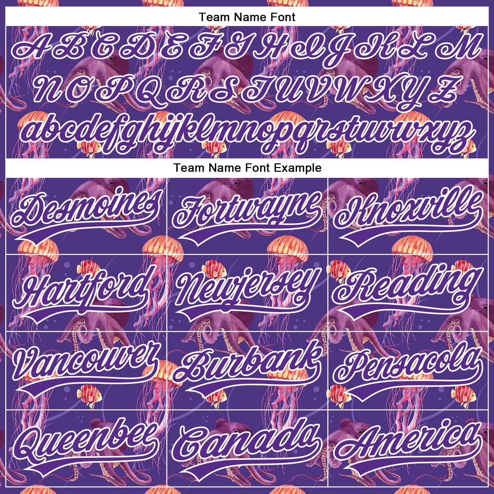 Custom Purple White 3D Pattern Design Jellyfish And Octopus Authentic Baseball Jersey - Sky-Custom