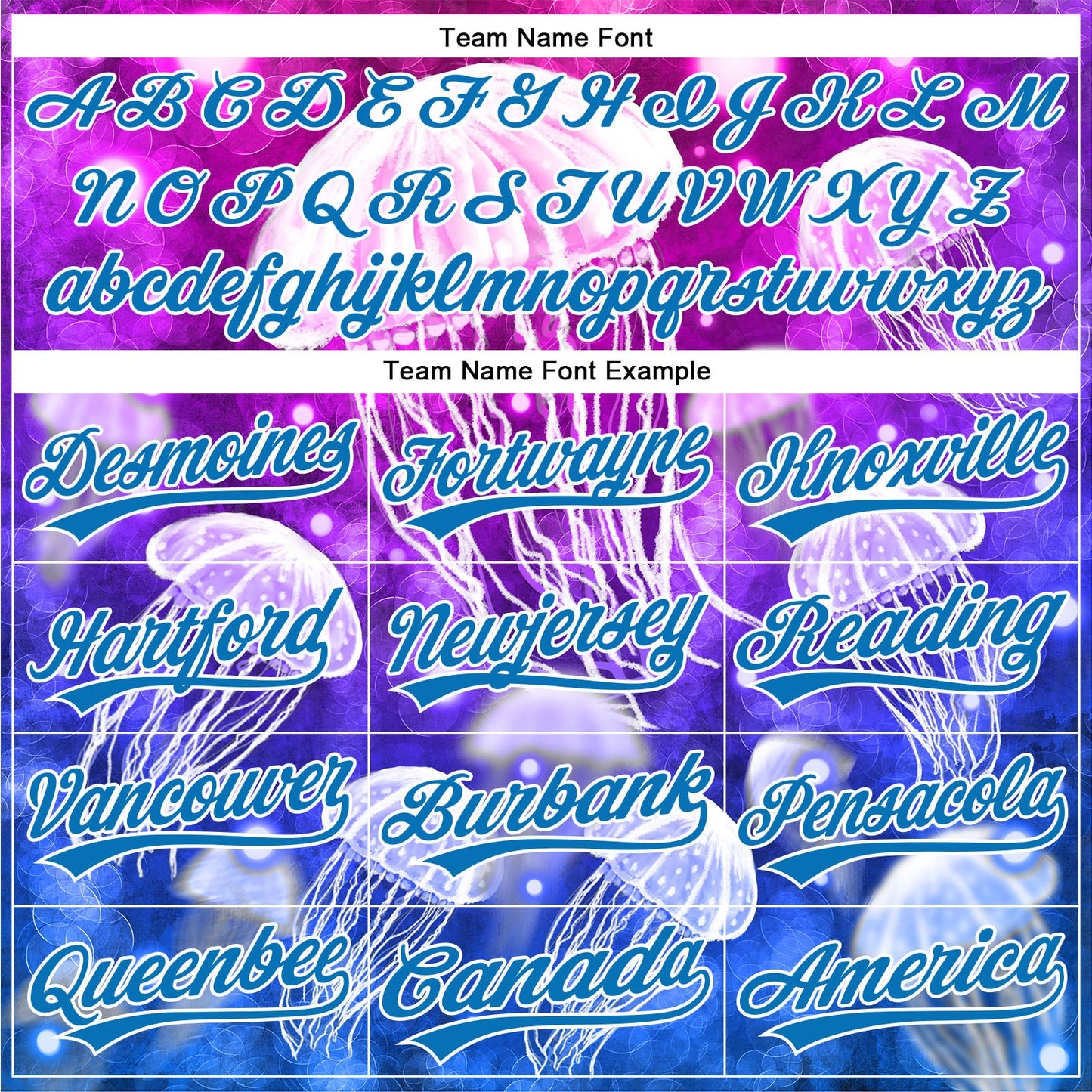 Custom Purple Blue-White 3D Pattern Design Jellyfish Authentic Baseball Jersey - Sky-Custom