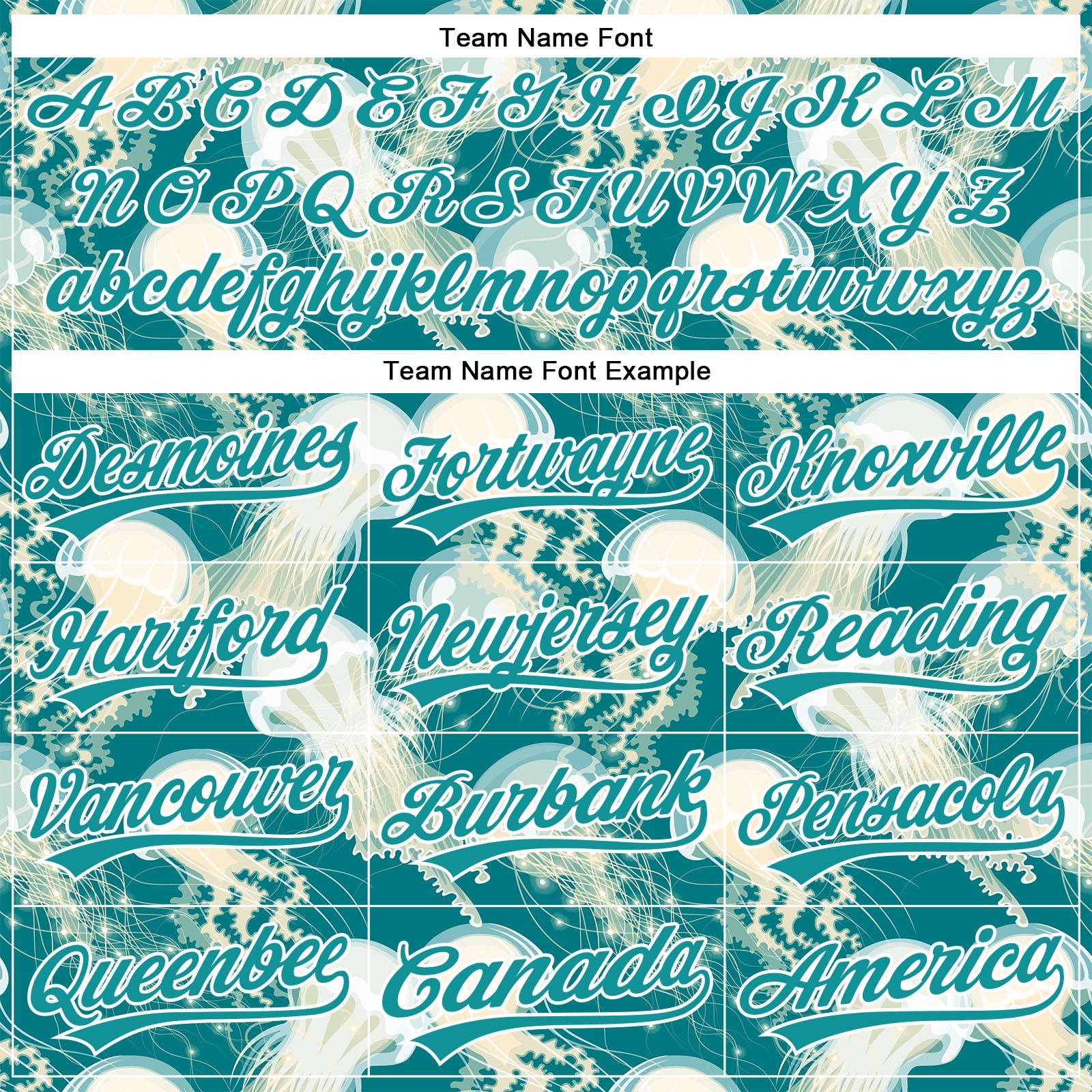 Custom Teal White 3D Pattern Design Jellyfish Authentic Baseball Jersey - Sky-Custom