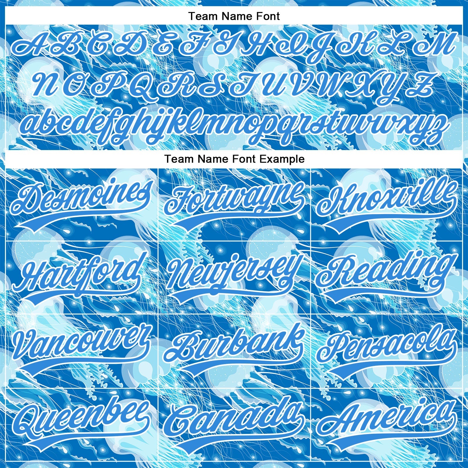 Custom Electric Blue White 3D Pattern Design Jellyfish Authentic Baseball Jersey - Sky-Custom