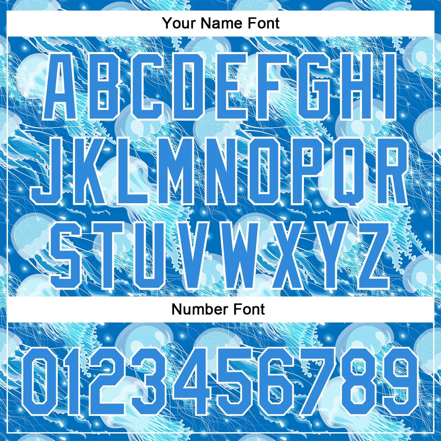 Custom Electric Blue White 3D Pattern Design Jellyfish Authentic Baseball Jersey - Sky-Custom