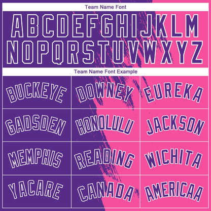 Custom Pink Purple-White Abstract Brush Splash Authentic City Edition Basketball Jersey - Sky-Custom