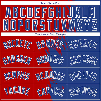 Custom Royal Red-White Abstract Brush Splash Authentic City Edition Basketball Jersey - Sky-Custom