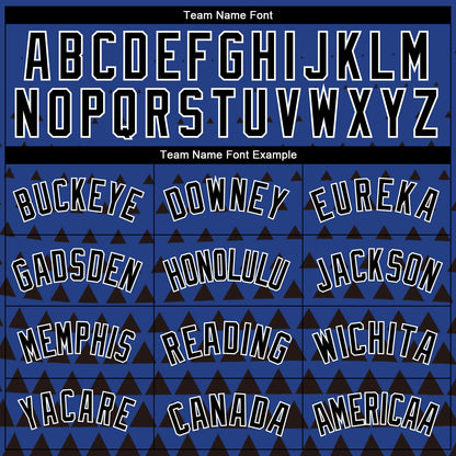 Custom Royal Black-White Triangle Shapes Authentic City Edition Basketball Jersey - Sky-Custom