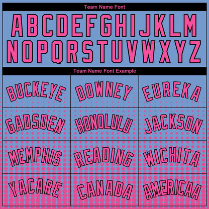 Custom Light Blue Pink-Black Halftone Authentic City Edition Basketball Jersey - Sky-Custom
