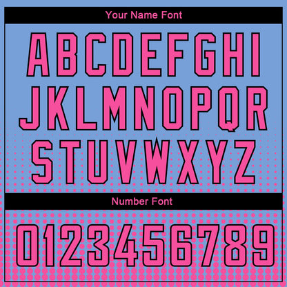 Custom Light Blue Pink-Black Halftone Authentic City Edition Basketball Jersey - Sky-Custom