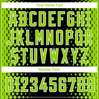 Custom Black Neon Green-White Halftone Authentic City Edition Basketball Jersey - Sky-Custom