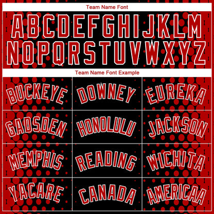 Custom Black Red-White Halftone Authentic City Edition Basketball Jersey - Sky-Custom