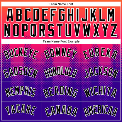 Custom Neon Pink Black-Purple 3D Pattern Design Halftone Gradient Authentic City Edition Basketball Jersey - Sky-Custom
