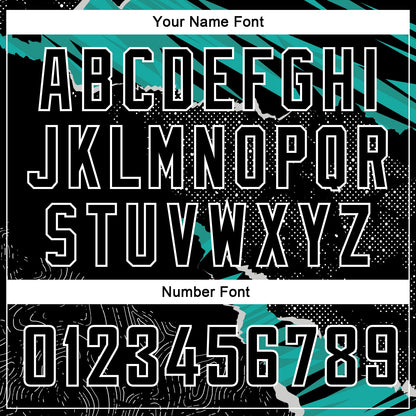 Custom Black Aqua-White 3D Pattern Design Torn Paper Style Authentic Basketball Jersey - Sky-Custom