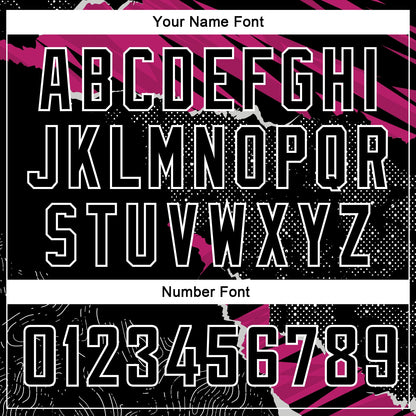 Custom Black Deep Pink-White 3D Pattern Design Torn Paper Style Authentic Basketball Jersey - Sky-Custom