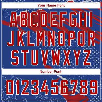 Custom Royal Red-White 3D Pattern Design Torn Paper Style Authentic Basketball Jersey - Sky-Custom