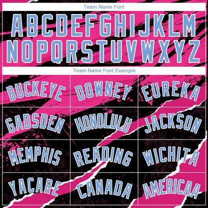 Custom Black Light Blue-Pink 3D Pattern Design Torn Paper Style Authentic Basketball Jersey - Sky-Custom
