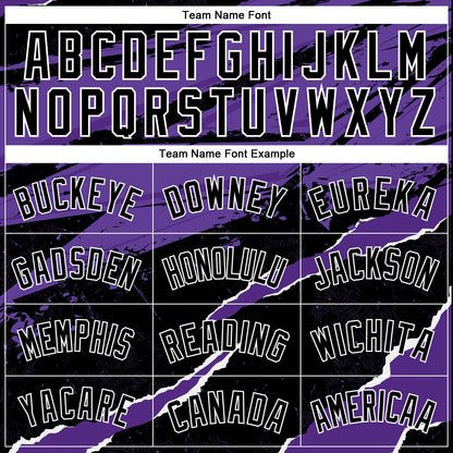 Custom Black Purple-White 3D Pattern Design Torn Paper Style Authentic Basketball Jersey - Sky-Custom