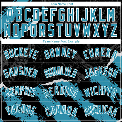 Custom Black Panther Blue-White 3D Pattern Design Torn Paper Style Authentic Basketball Jersey - Sky-Custom