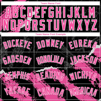 Custom Black Pink-White 3D Pattern Design Torn Paper Style Authentic Basketball Jersey - Sky-Custom