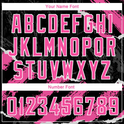 Custom Black Pink-White 3D Pattern Design Torn Paper Style Authentic Basketball Jersey - Sky-Custom