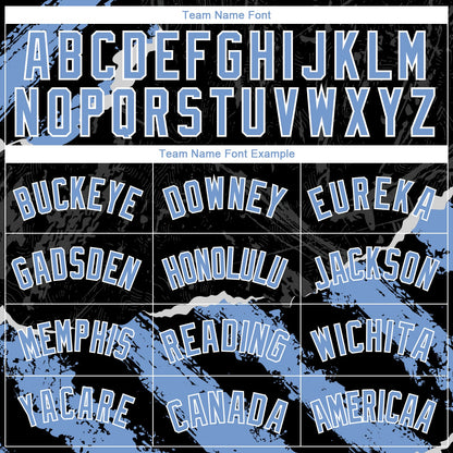Custom Black Light Blue-White 3D Pattern Design Torn Paper Style Authentic Basketball Jersey - Sky-Custom