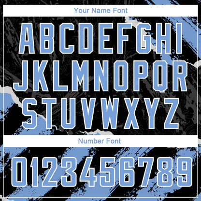 Custom Black Light Blue-White 3D Pattern Design Torn Paper Style Authentic Basketball Jersey - Sky-Custom